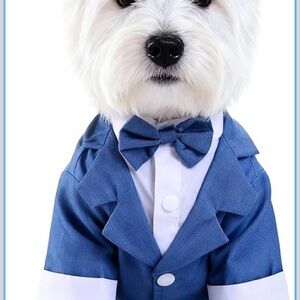 Formal Blue Dog Tuxedo with Bow Tie by